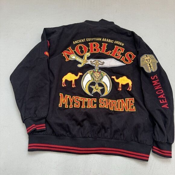 Ancient Egyptian Arabic Order Mystic Shine Fraternity Embroidered Jacket Sz 3XL - Picture 1 of 10